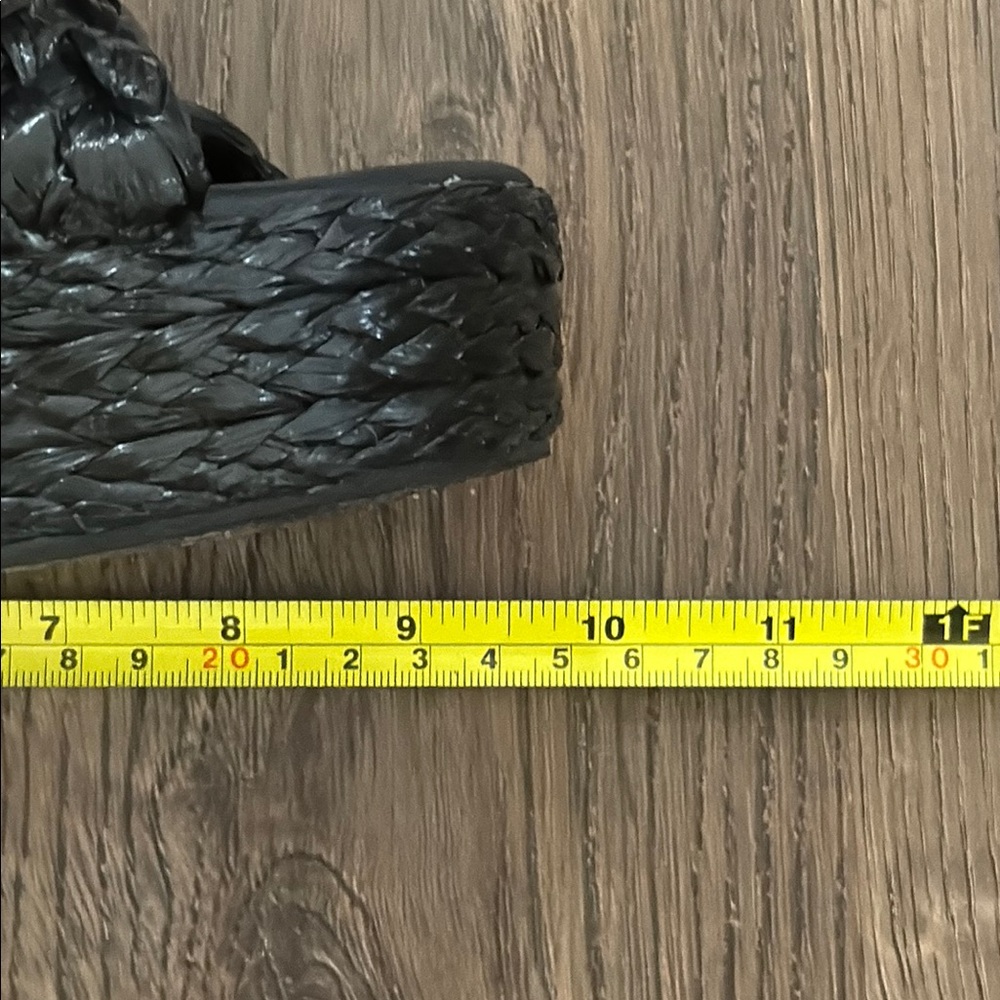 Matisse Black Sandals Braided Raffia Slide - Picture 3 of 6
